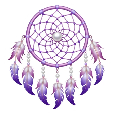 Iridescent Pastel white-pink-Violet-purple lavender dreamcatcher, white bead pearls  sticker