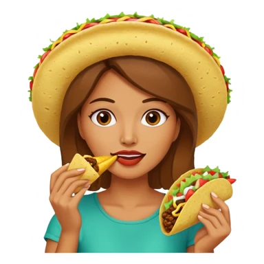 woman eating taco  sticker