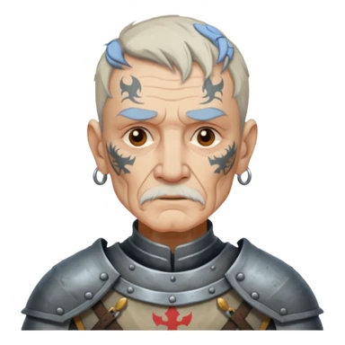 elderly tattooed knight sticker