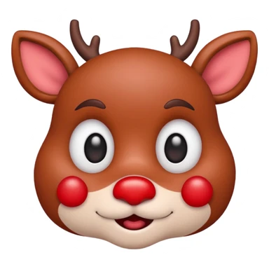 Rudolph cute face emoji for slack simple sticker