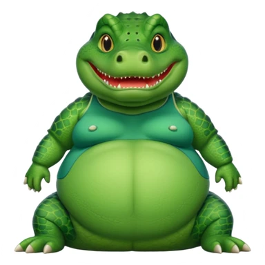 Female alligator with the humanoid fat chubby body sticker