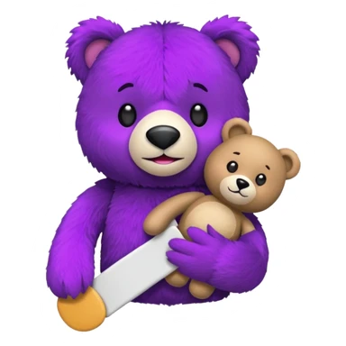 Bok the Hand Puppet from The Wiggles with purple bear puppet with  sticker