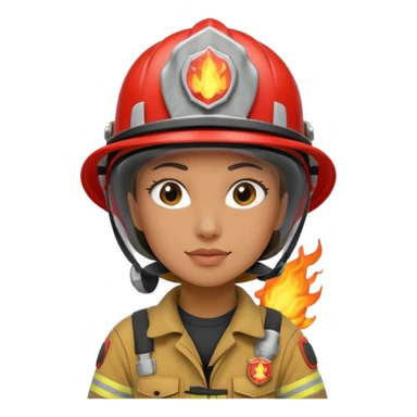 female firefighter on fire sticker