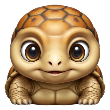 cinematic-baby tortoise-realistic--emoji,,-cute-wise-face-peering-ahead-with-calm-determination,-cute large-eyes-reflecting-centuries of wisdom, sticker