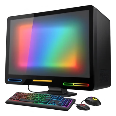 a black gaming pc with rgb lights  sticker