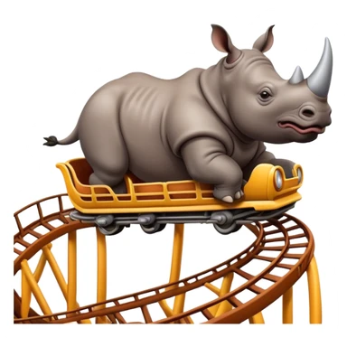 Rhino on a rollercoaster  sticker