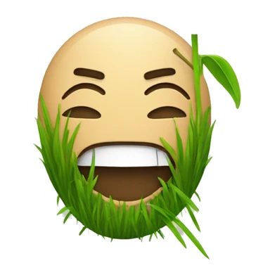 emoji with a blade of grass in the mouth sticker