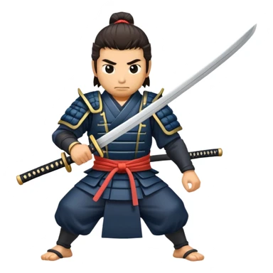 samurai pulling out a katana from sheath sticker