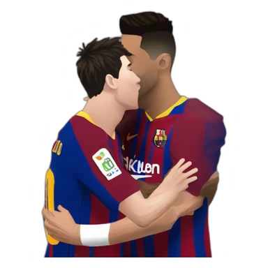 Messi kissing Ronaldo sticker
