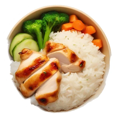 chicken breast and veggies with rice bowl sticker