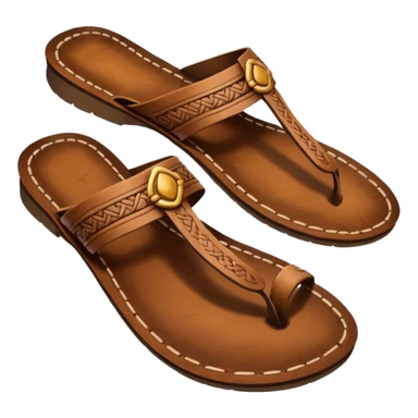 generate an ios genmoji of a kolhapuri chappal (brown) sticker
