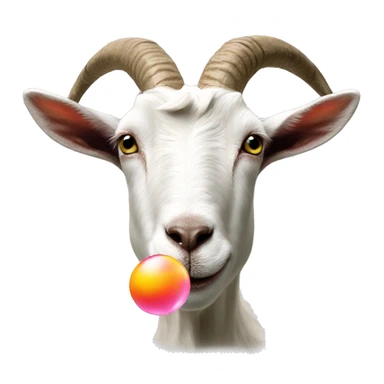 goat in profile blowing bubblegum sticker