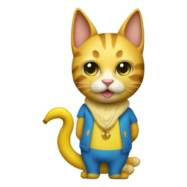 Cat wearing banana costume sticker