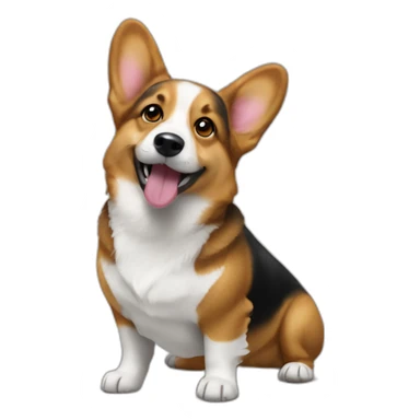Corgi negro guiñando un ojo sticker