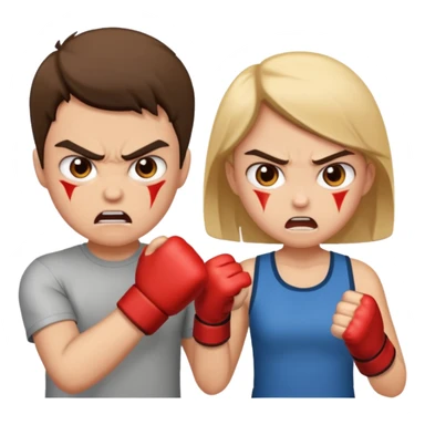Fight girl and boy  sticker