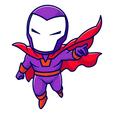 Magneto Marvel villain with red helmet and purple cape using magnetic powers sticker
