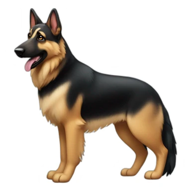 a german shepherd with a skunk tail sticker