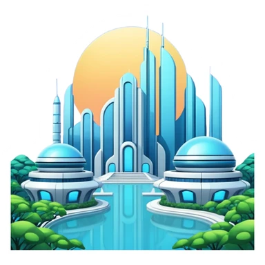Utopian Futuristic Aesthetic Scenery Deco sticker