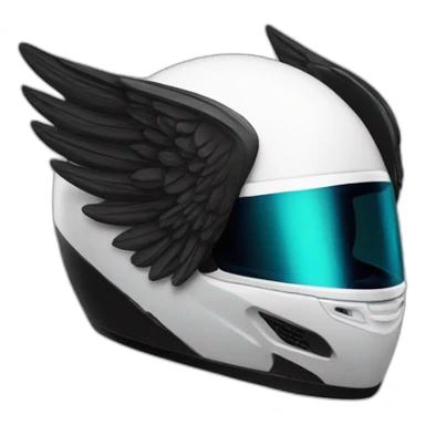 black moto helmet with wings sticker