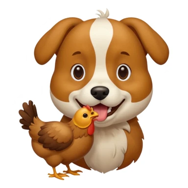 A dog eating chicken  sticker