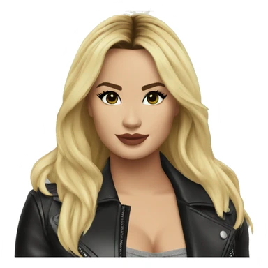 blonde Demi Lovato in leather jacket outdoors sticker