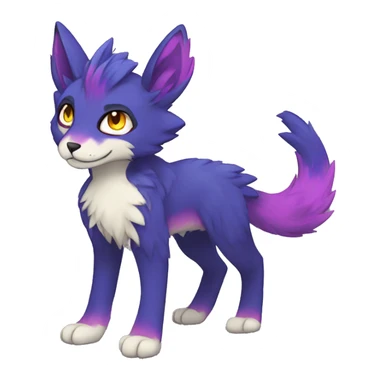 Edgy colorful anthro fursona Fakemon sticker