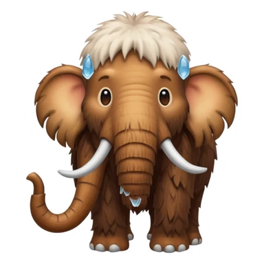 a brown Mammoth, half body, cute, Ice Age sticker