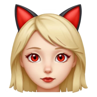 girl with cat ears and red eyes sticker