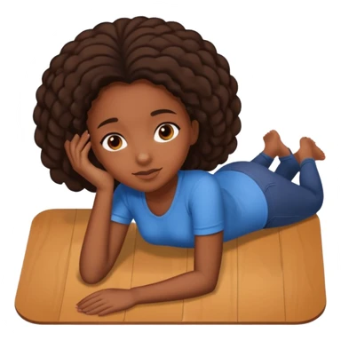 Black girl Laying down on the floor sticker