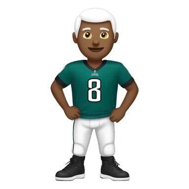 ￼ a bald eagle in an eagles jersey sticker