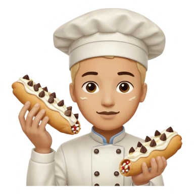 Smashed overworked pastry chef with cannoli sticker