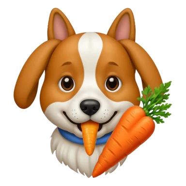Chien qui mange une carotte  sticker