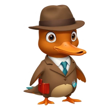 Perry the Platypus with a secret agent expression sticker