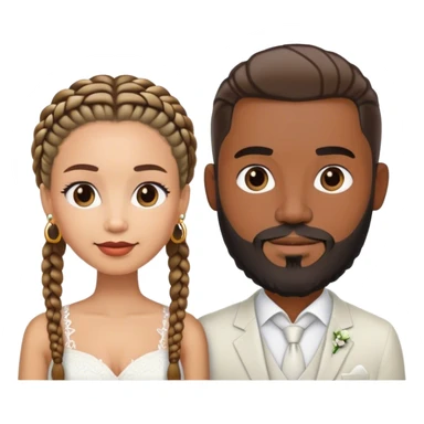 Lightskin guy with beard and cornrows and his dark skin wife married sticker