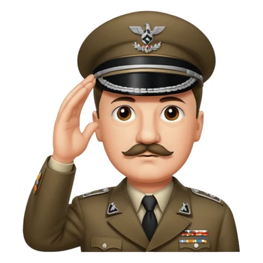 Hitler saluting nazi and smaller mustache  sticker