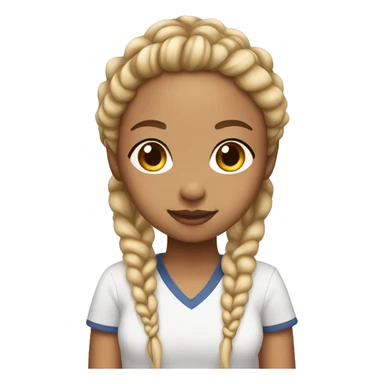 light skin girl with light braids posing  sticker