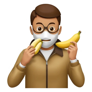 A man stealing out of a bank while eating a banana  sticker