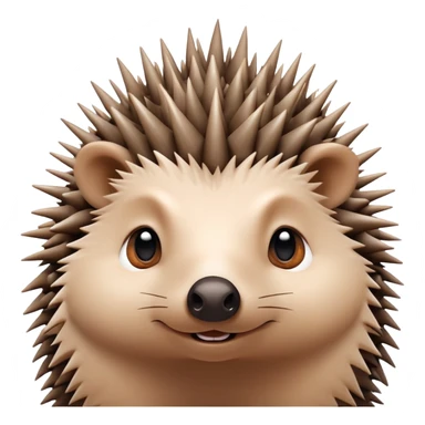 really cute confused hedgehog face with wooden thorny bramble stem wrapped around its forehead, spiky asymmetric thorns, no leaves, only face and neck visible sticker