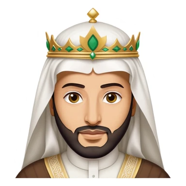 Mohammed bin Salman, Saudi Arabian crown prince, in traditional Saudi attire with white headdress sticker