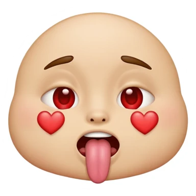 heart eyes with tongue out drooling  sticker