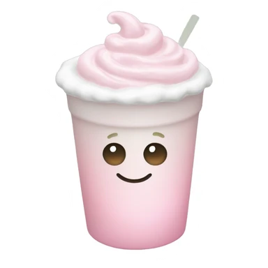 Clear tumblr cup with light pink drink, matcha foam, and whip cream on top sticker