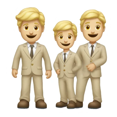 Un homme blond en costume 3 pièce Beige  sticker
