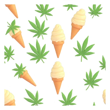 gelato with cannabis leaf sticker