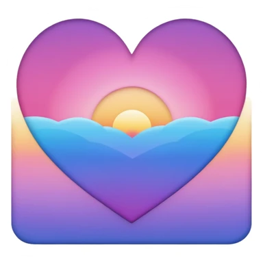 Ombré pink blue purple yellow sunset heart 2016 vibes sticker