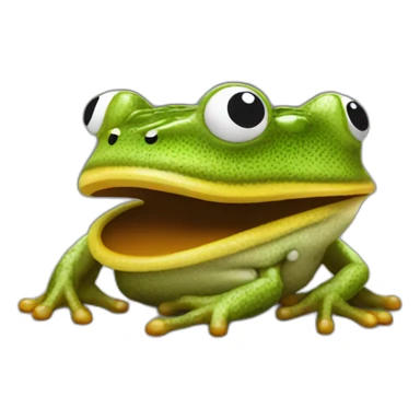 Pac-Man Frog side view eating digits sticker