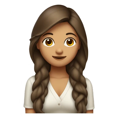 Dos amigas abrazadas,una con pelo un poco chino castaño,de piel blanca más o menos morena y la otra con en cabello largo castaño oscuro con el mismo color de piel sticker