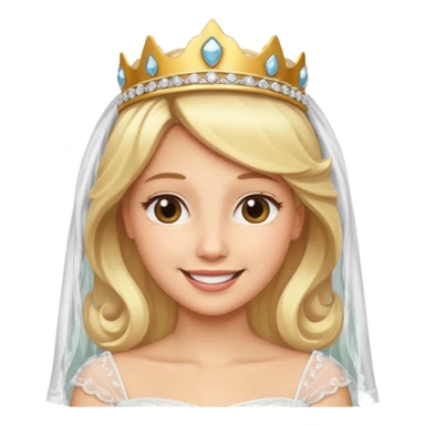 blonde bride tiara and veil sticker