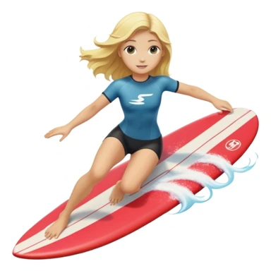 blonde girl surfing sticker