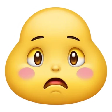 Cute pleading pouting face original emoji (yellow)  sticker