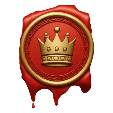 king wax seal red circle sticker